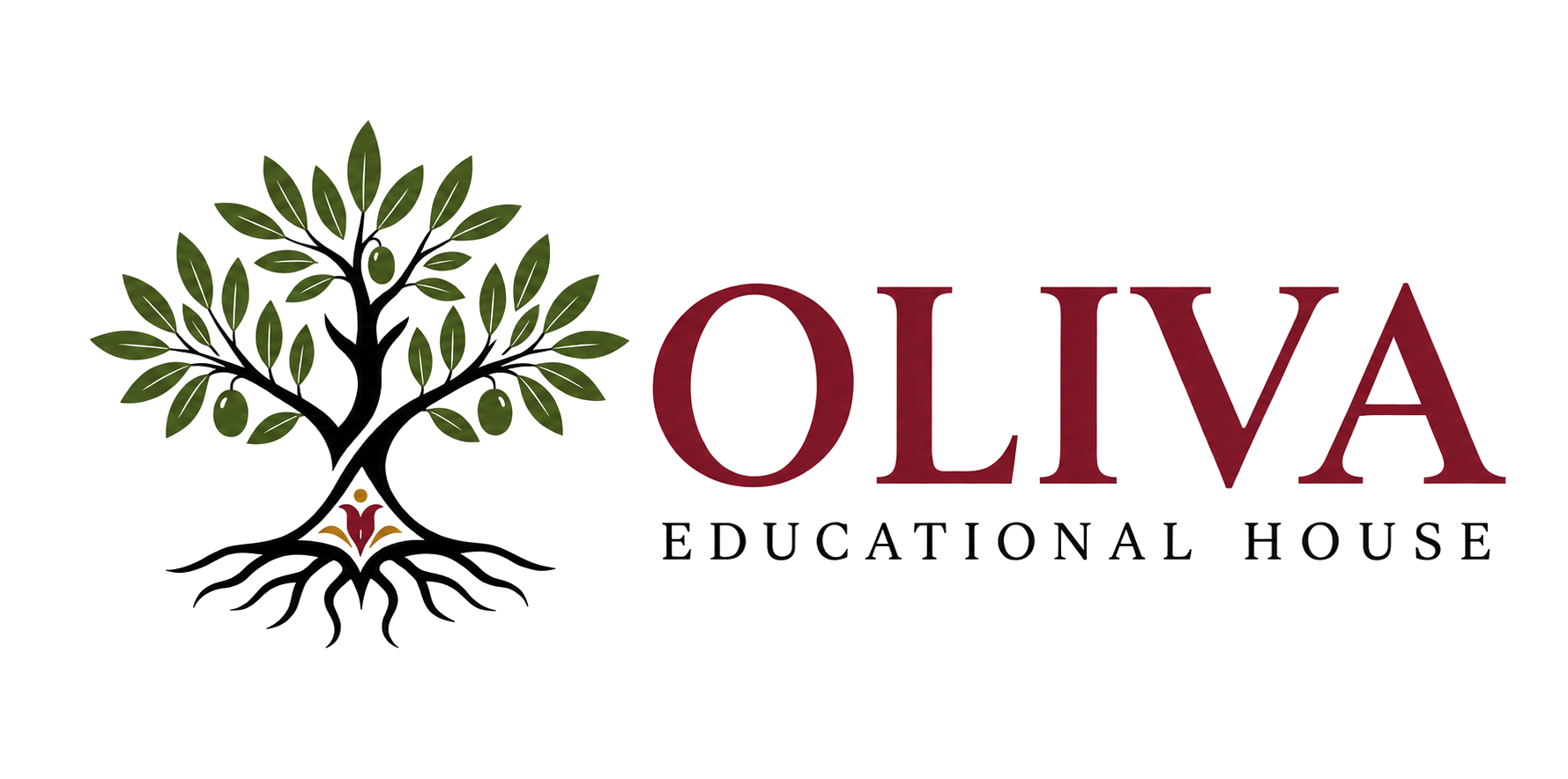 Oliva Educational House rooted olive tree logo